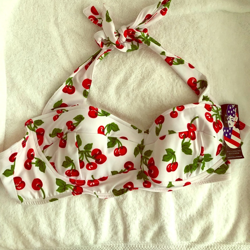 Pin Up Girl Clothing Halter Bathing Suit Top